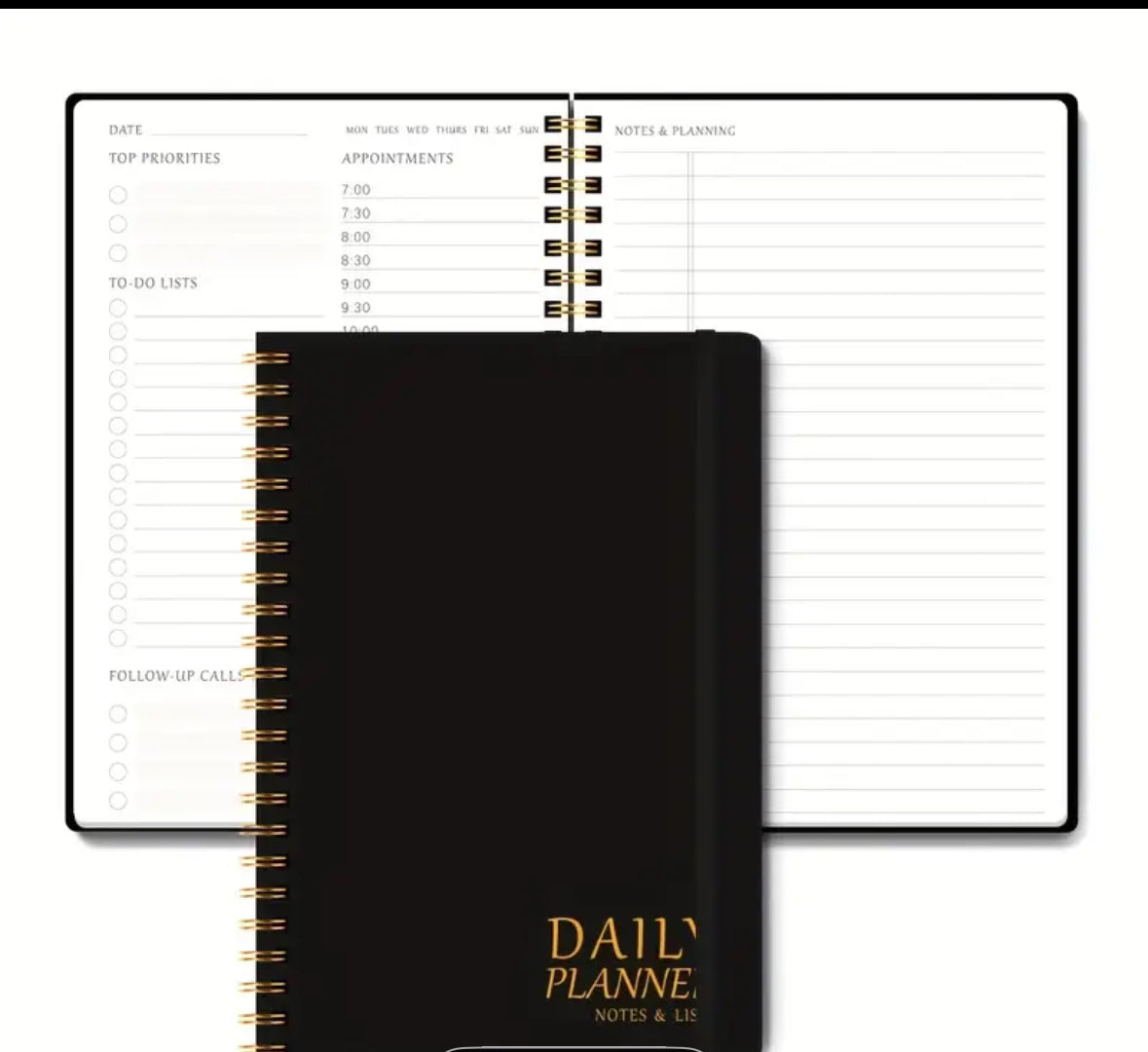 Daily Planner Notes & Lists